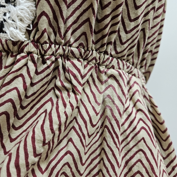 EUC ZhenNymph Foxglove Red Chevron Halter Maxi Dress, Sz S - Picture 6 of 8